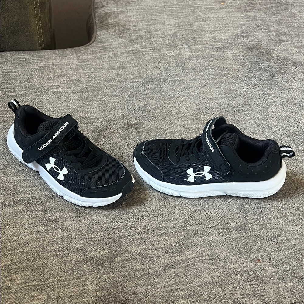 Under Armour Black and White Kids Sneakers